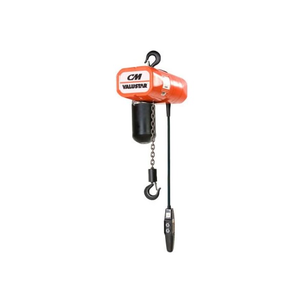 Columbus Mckinnon. CM Valustar Electric Chain Hoist, 1/2 Ton, 20' Lift, 16 FPM, 115-1-60, with CC 2403C/92 - main